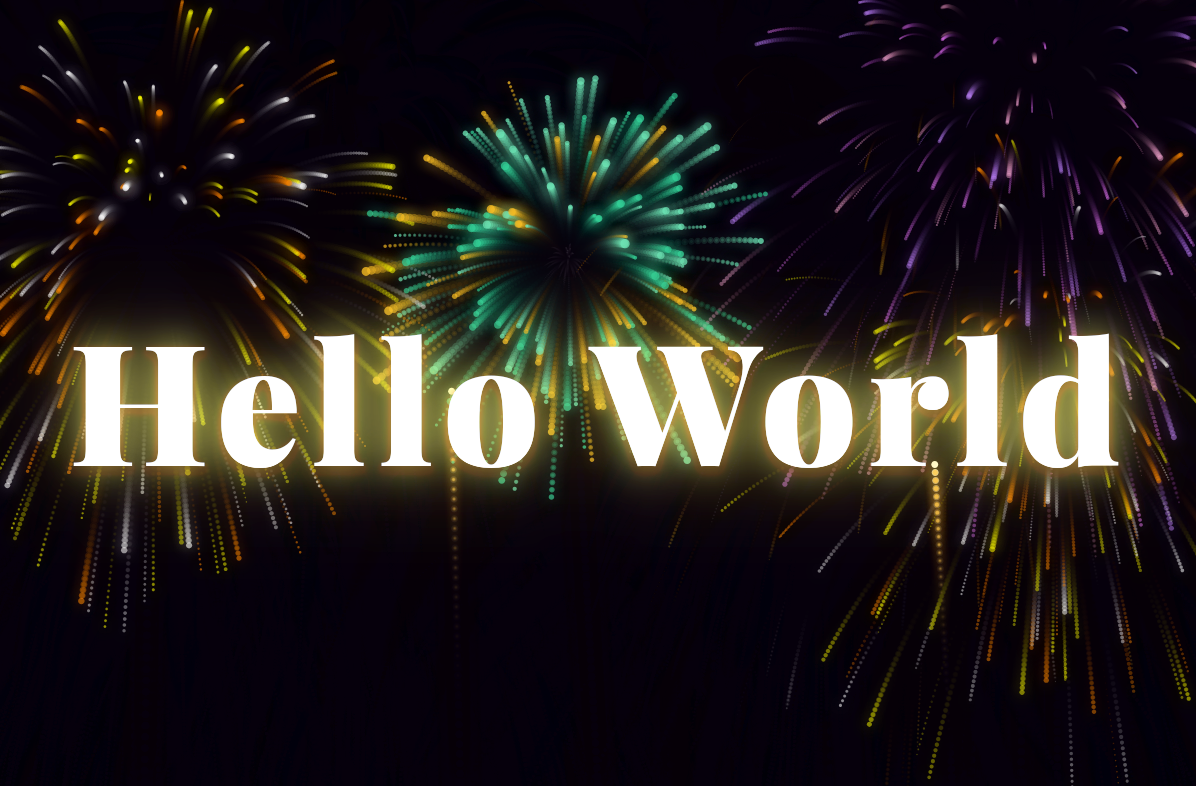 Screenshot of a fireworks animation